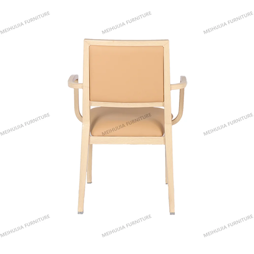 Hot Sale Factory Price Banquet Hall Use Aluminum Stackable Imitated Wood Dinner Chairs For Sale