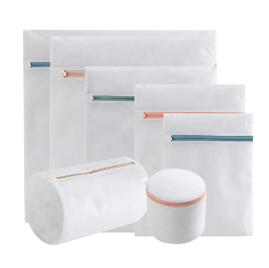 Wholesale Custom Logo Reusable Washing Bag Durable Mesh Laundry Bag with Zipper for Washing Machine