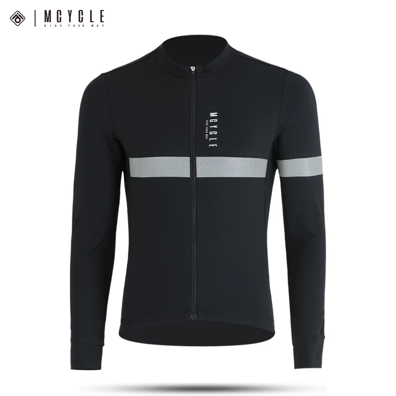 Mcycle Reflective Thermal Fleece Bicycle Jacket Long Sleeve Winter Bike Clothing Custom OEM Cycling Jersey For Man