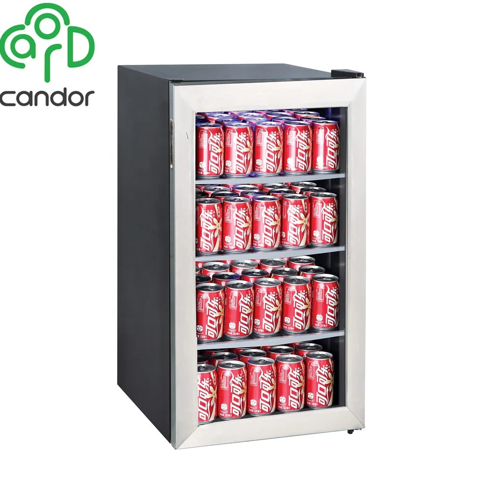Custom 88L commercial cooler beverage can refrigerator glass door
