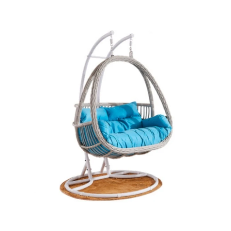 Modern design high quality double flower basket rattan hanging chair 2-seater swing chair