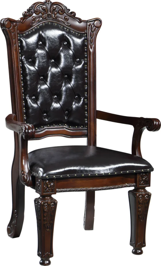 Solid Wood Dining Chairs Set Walnut - Wooden with Arms Kitchen Dining Chairs with Solid Rubber Wood Legs