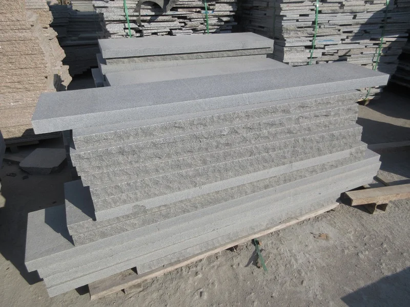 Natural Stone Step  Granite G654 Grey Stone Stair Treads For Outdoor