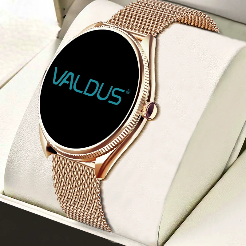 VALDUS 2024 1.32 Inch AMOLED Screen Blood Pressure Monitoring Waterproof Smartwatch World Time Gaming VL60 Pro Women Smart Watch