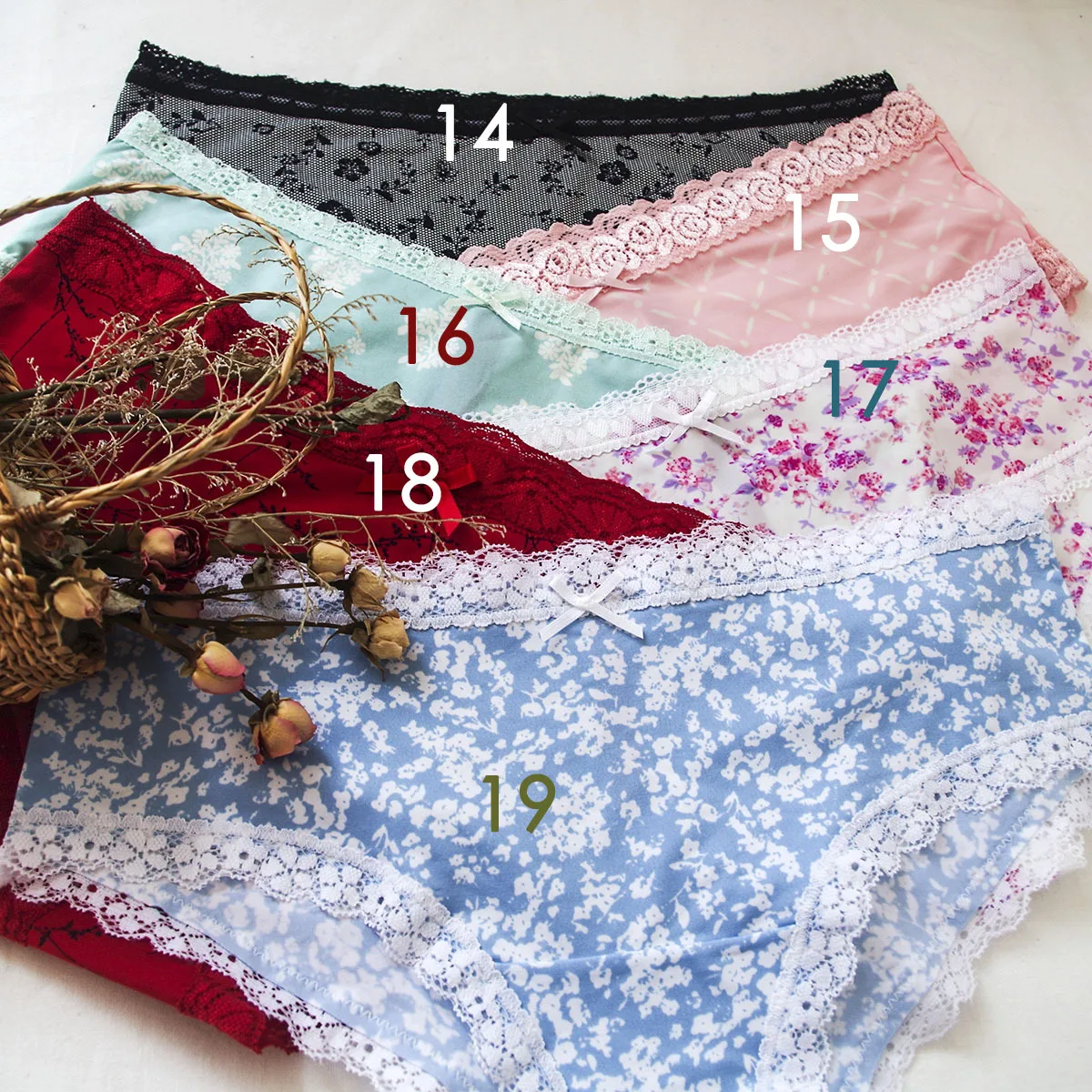 Sexy Good Quality Breathable Women Panty Low Waist Floral Printing Modal Plus Size Sexi Mature Girls Panties Brief