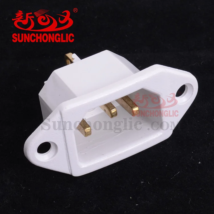 Sunchonglic power socket 3 pin socket hole copper pin electrical plugs sockets outlet for rice cooker electric