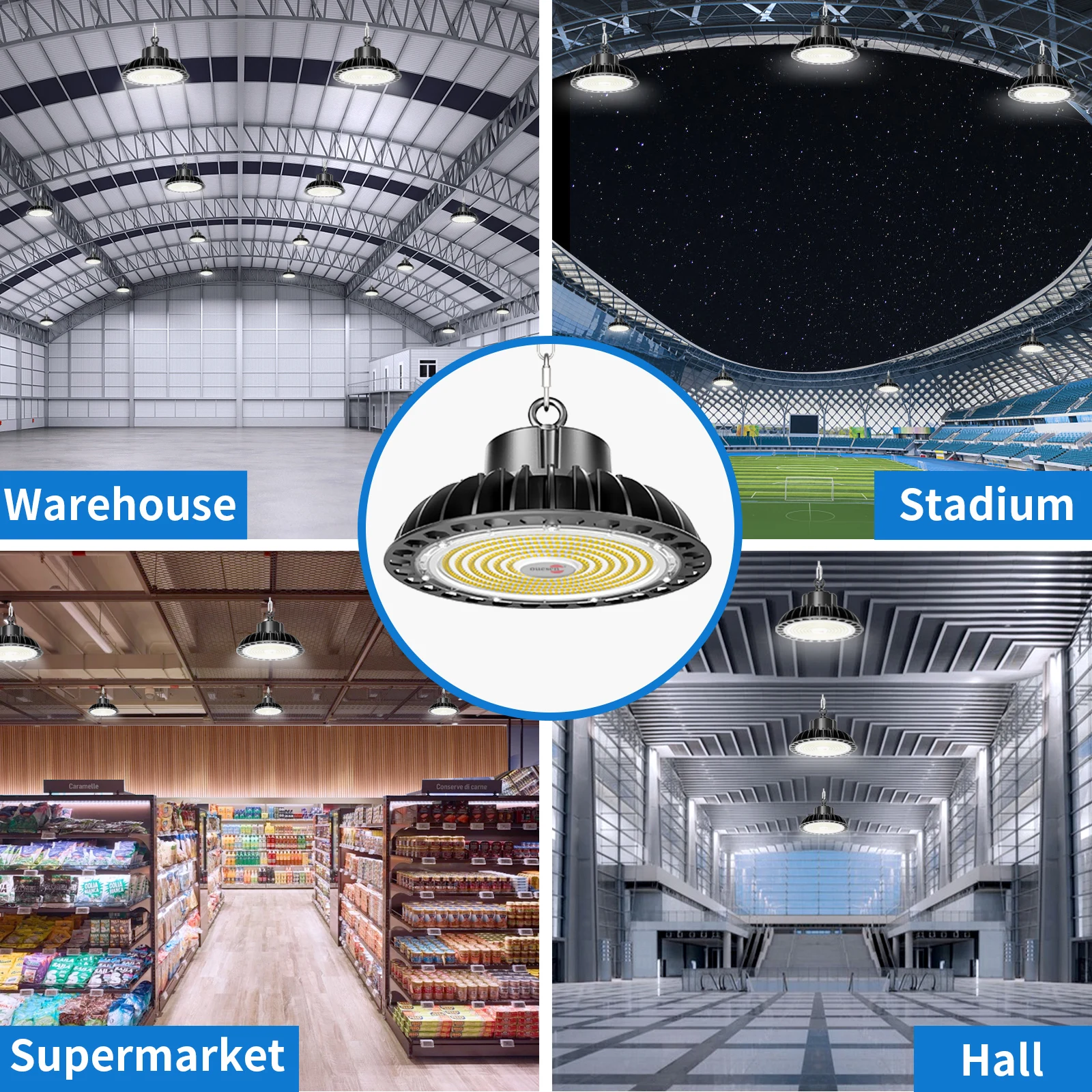 5 Years Warranty IP65 High Bay Light Black Heat Dissipation Aluminum 5000K Daylight 150W LED High Bay Light