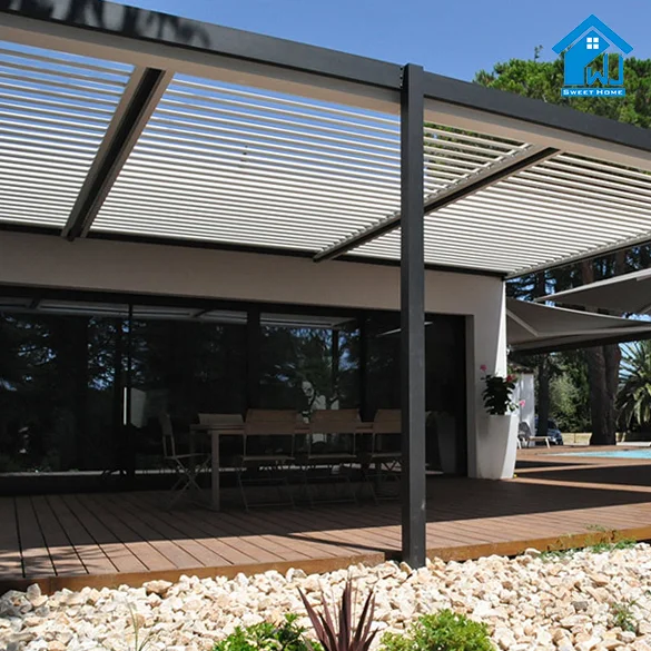 Hotel garden leisure high end large furniture matching sofa set modern outdoor aluminium pergola