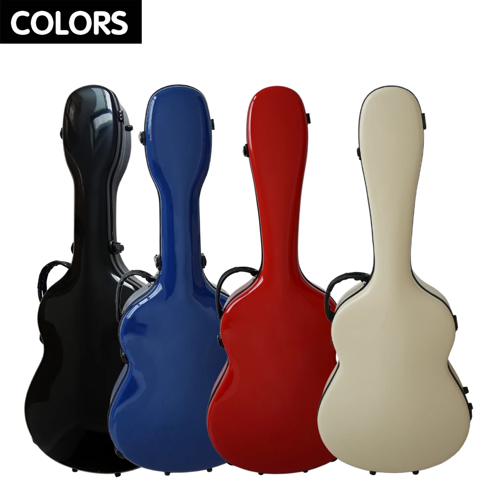 Aiersi High quality white Fiberglass guitar case with good price for classical and Acoustic guitar
