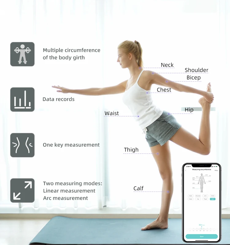 Fitness Personal Health Equipment Digital Body Fat Analyzer Smart Measuring Tape