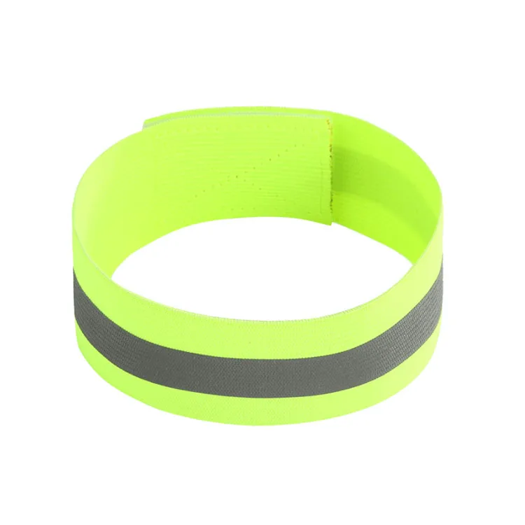 
fluorescent elastic yellow reflect ankle hand wrist strap for outdoor Safety 