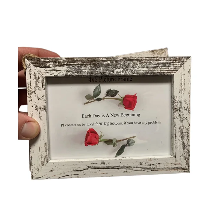 Collage With 8 Opening Distressed White Frames Wooden Wall Hanging Home Decor Wall Collage Picture Photo Frame Set