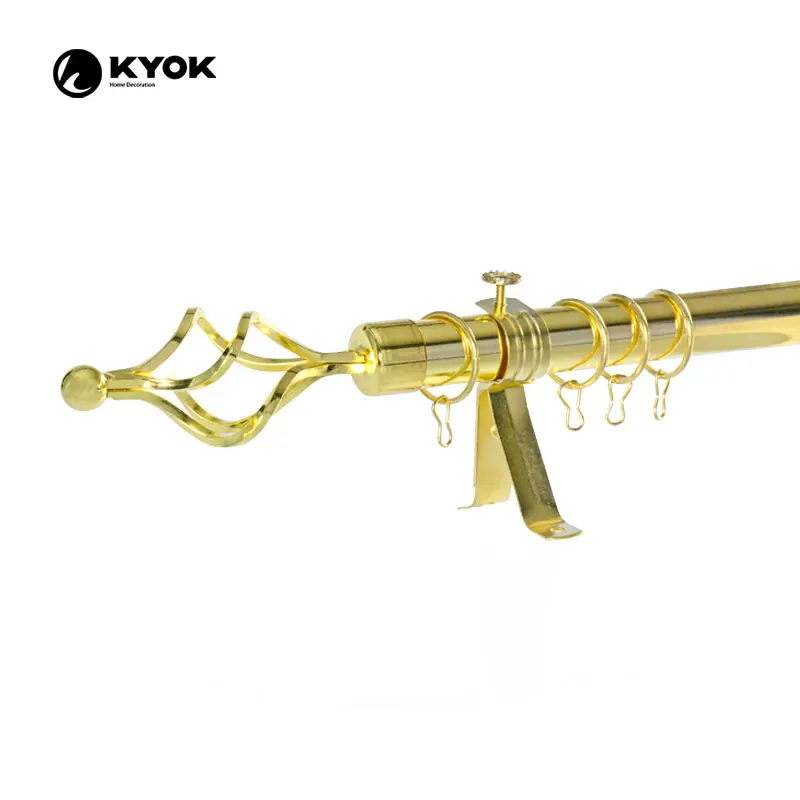 KYOK hot sales iron curtain rods and accessories telescopic curtain pipes adjustable curtain poles for home