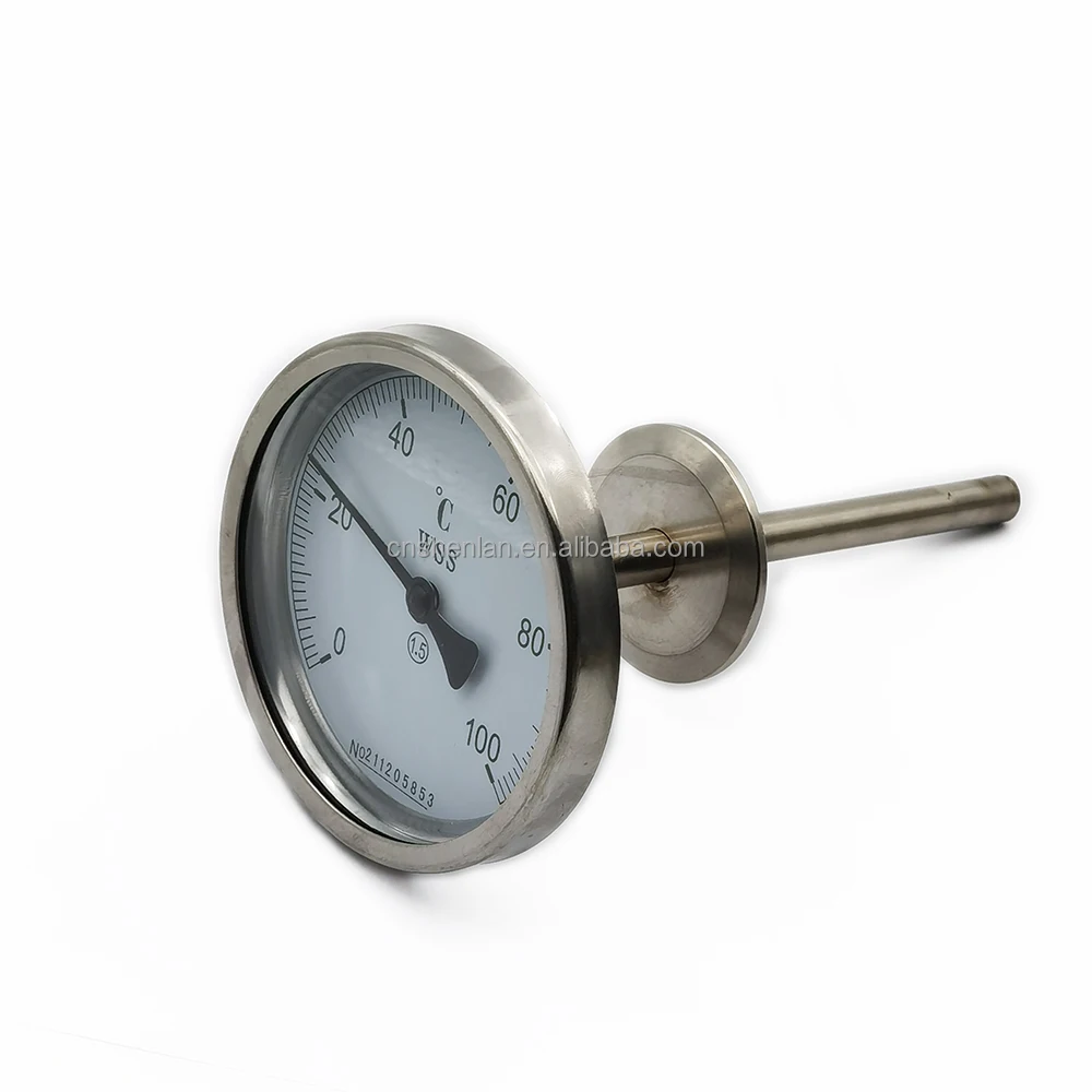 Industrial Temperature Gauge 100mm dial WSS Radial Bimetal Thermometer