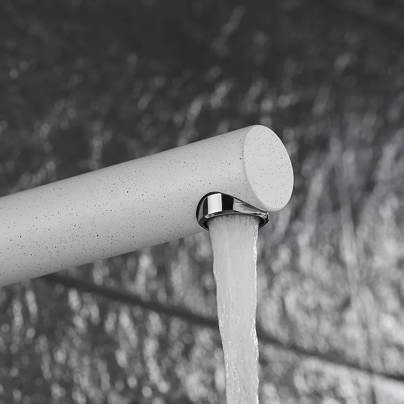 Modern Single Hole Hot Cold Water Mixed Sink Tap 360 Degree Rotation Single Handle Brass White Granite Kitchen Faucets