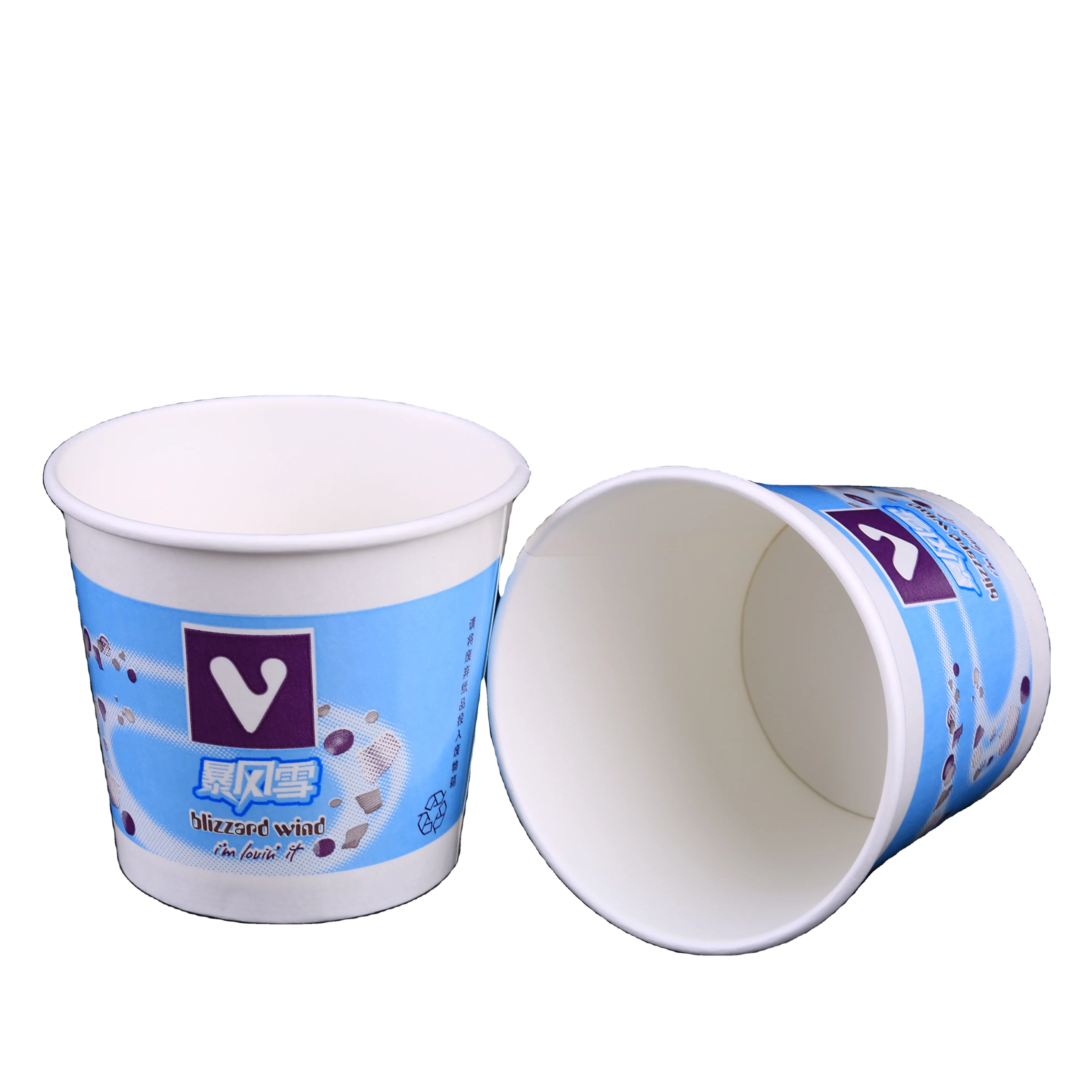 Custom Design Paper Polka Dot Ice Cream Cups 12 OZ Disposable Paper Cup