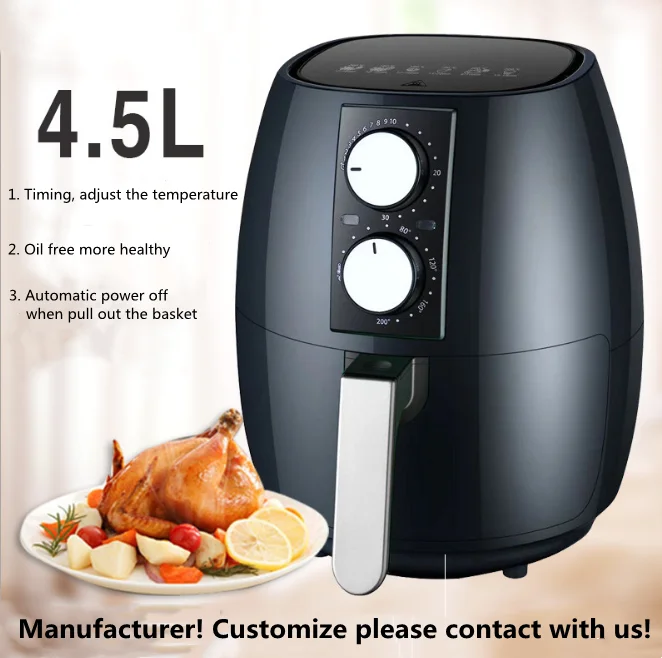 4.5L 1400W Timing and Tempreture Adjustable Electric Deep Air Fryer Friggitrice ad aria Freidora