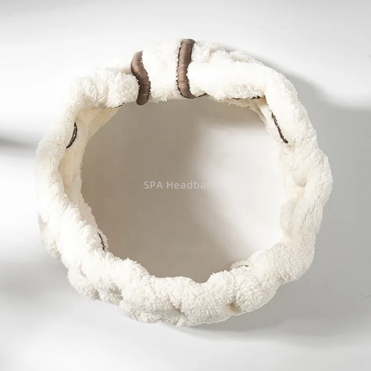 GLOWAY Skincare Gift Boxed Spa-Quality Wide Band Coral Fleece Hairband Customized Plush Facial Spa Bath Headband Fits Most Head