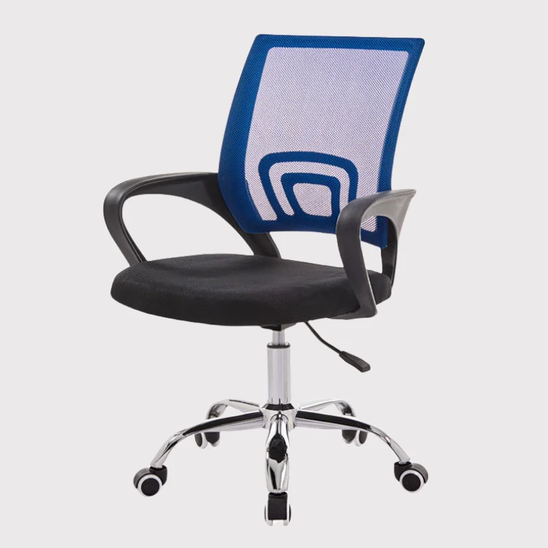 Blue High Back Modern Swivel Mesh Office Chair with Metal Base for staff in offices with cheap price