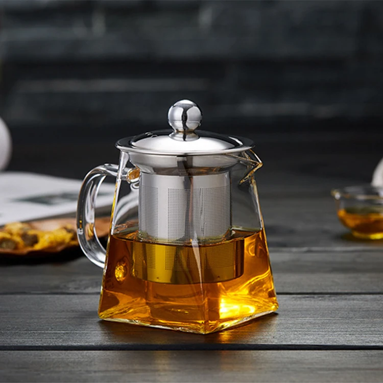 Hot sales glass teapot with infuser for drinking high borosilicate glass teapot