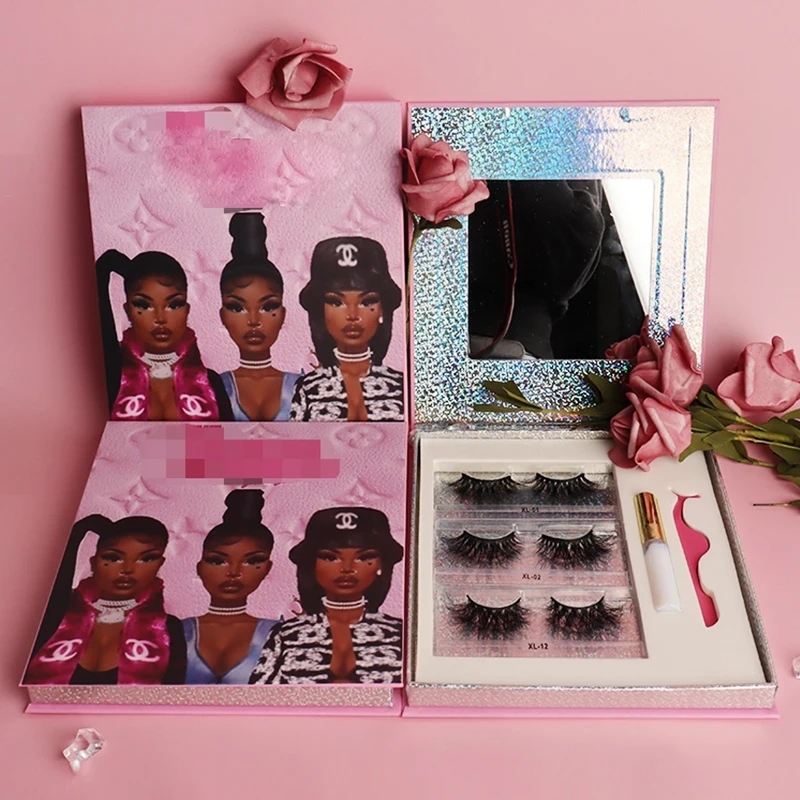 Natural false eyelashes magnetic eyelash eyeliner 3d  25mm falselashes lashvendor faux mink with lashbox