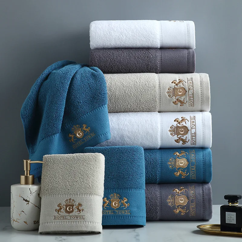 Factory Direct Sale Luxury thick cotton 600gsm Striped Pattern jacquard microfiber Bath Towel Set with OEM Logo  Hotel  towel