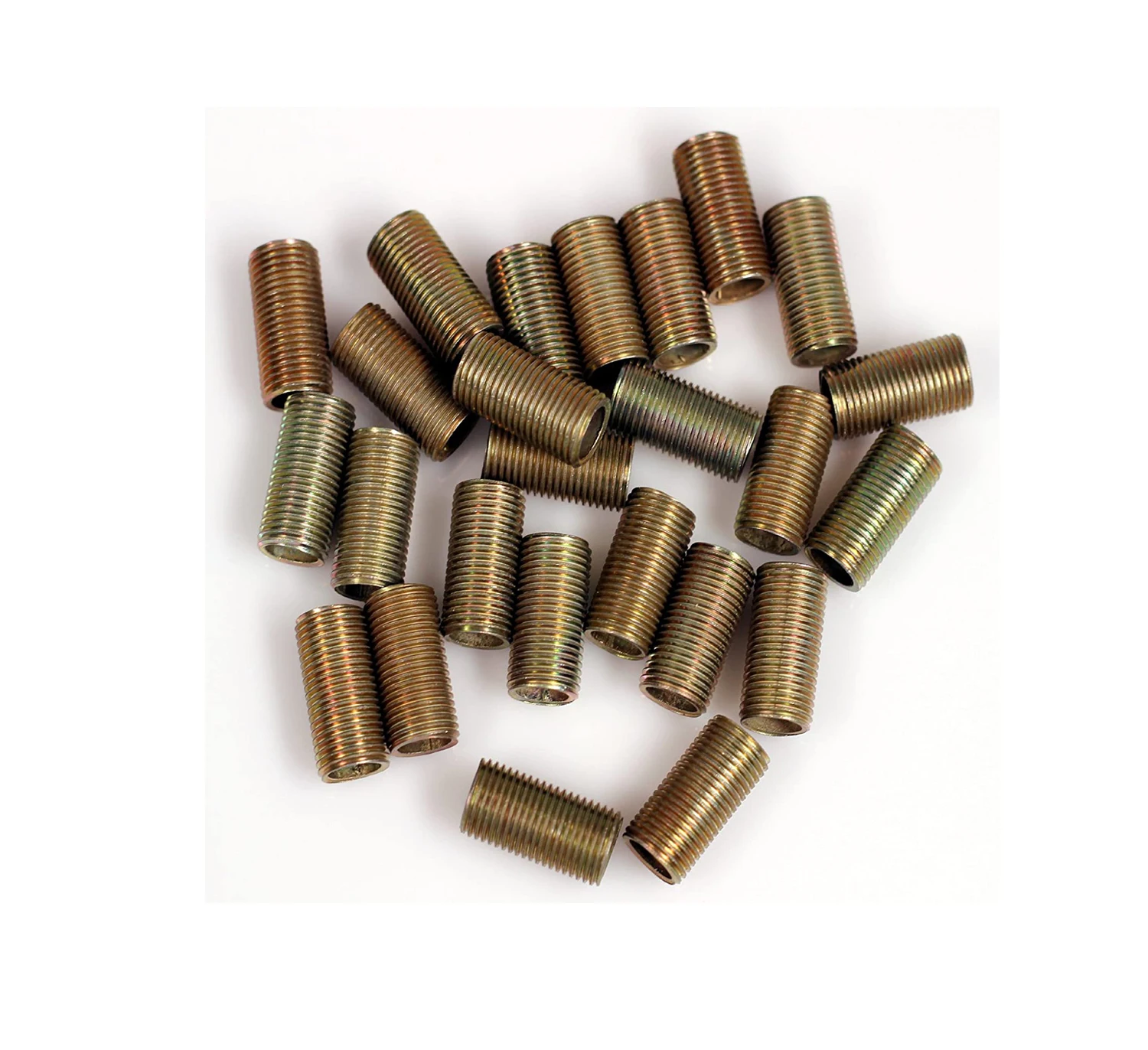 3/8 inch diameter yellow/white zinc plated nipple lamp tubing