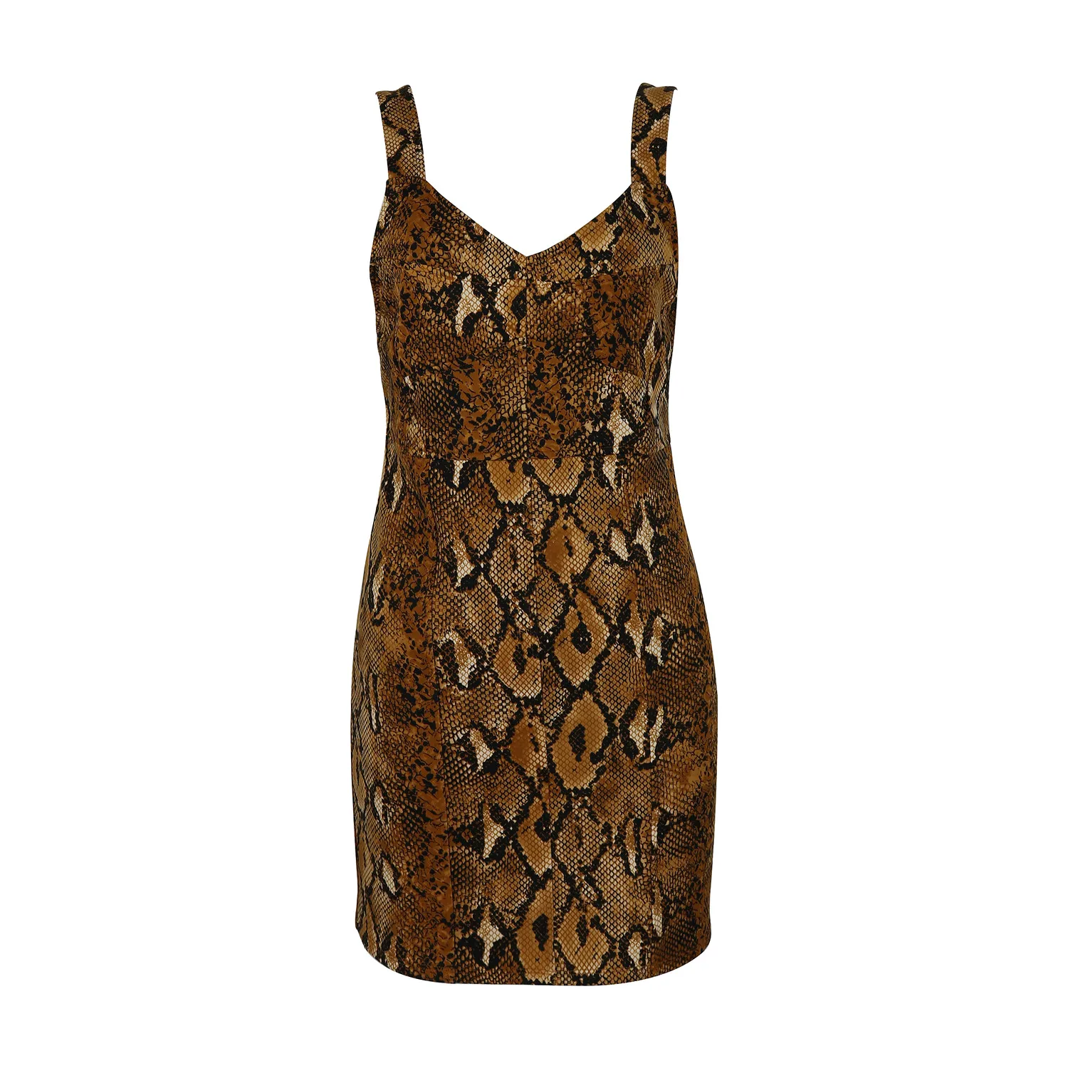 2021 Wholesale Women Snake Print Knitted Club Dress Vest V Neck Bodycon Party Dress