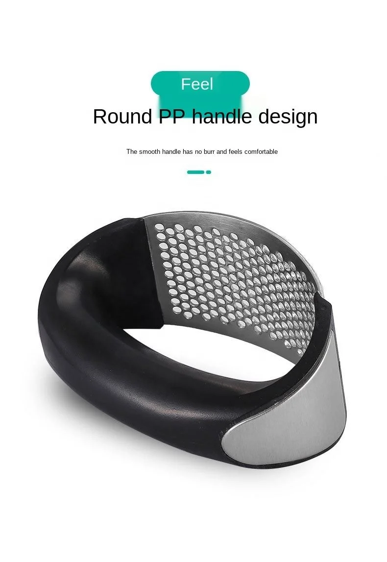 2020 New Fashion Simple 304 Stainless Steel Garlic Press Household Manual Masher Kitchen Ginger Masher Ring Garlic Masher