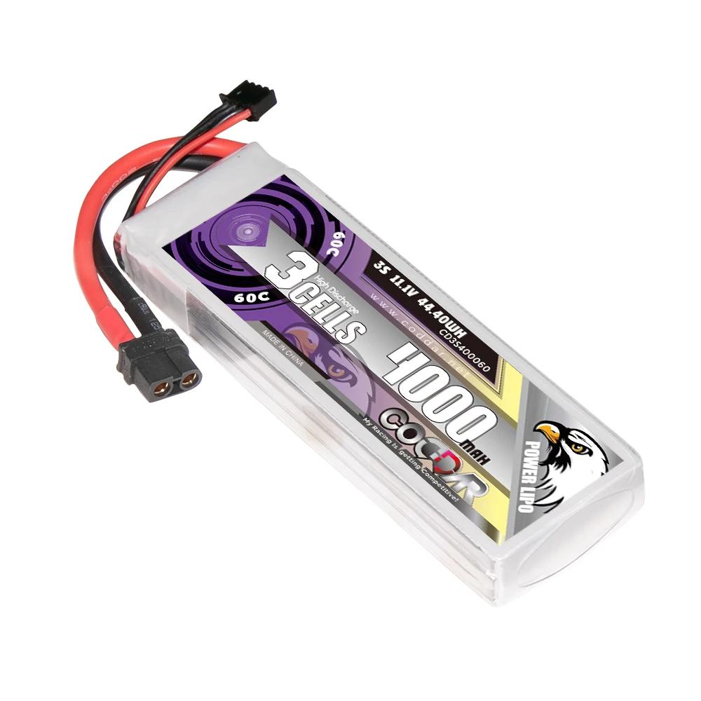 CODDAR RC LiPo Battery 3S 4000MAH 11.1V 60C 120C XT60 FPV Drone EDF Jets Truck Airplane Helicopter MultiCopter Boat RC Hobby