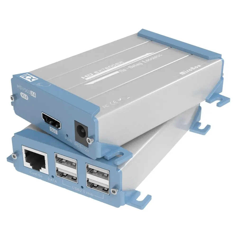 100m PoE KVM Extender over UTP/STP with USB2.0 Hub 1080P HD USB Extender over Cat5e Cat6