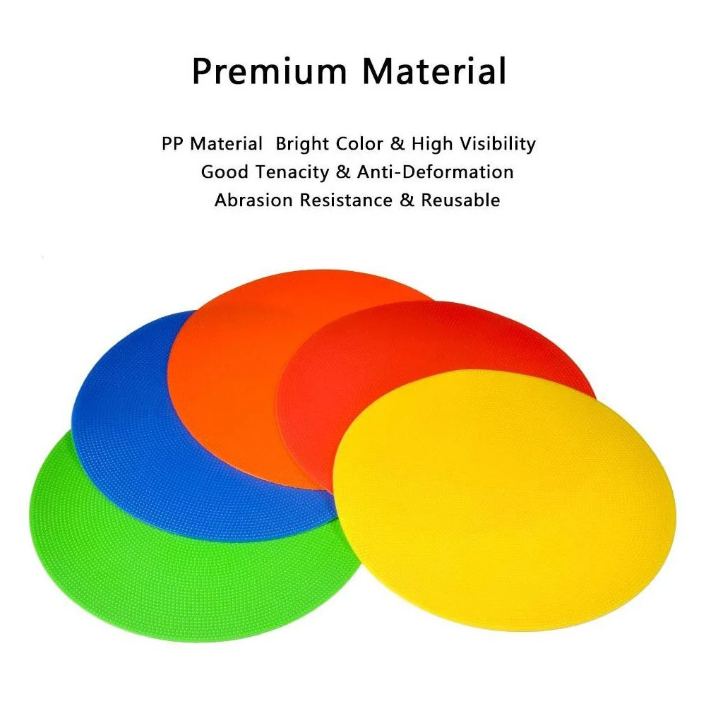 10 Pack Multiple Colors and Sizes Non-skid Floor Flat Disc Markers Flat Spot Markers for Training Sessions Set