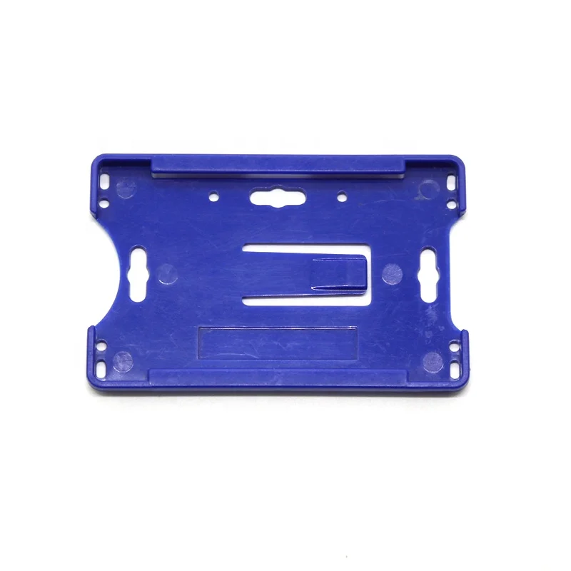 Double side hard plastic ID cardholder, black badge holder Horizontal and Vertical Dual-Use