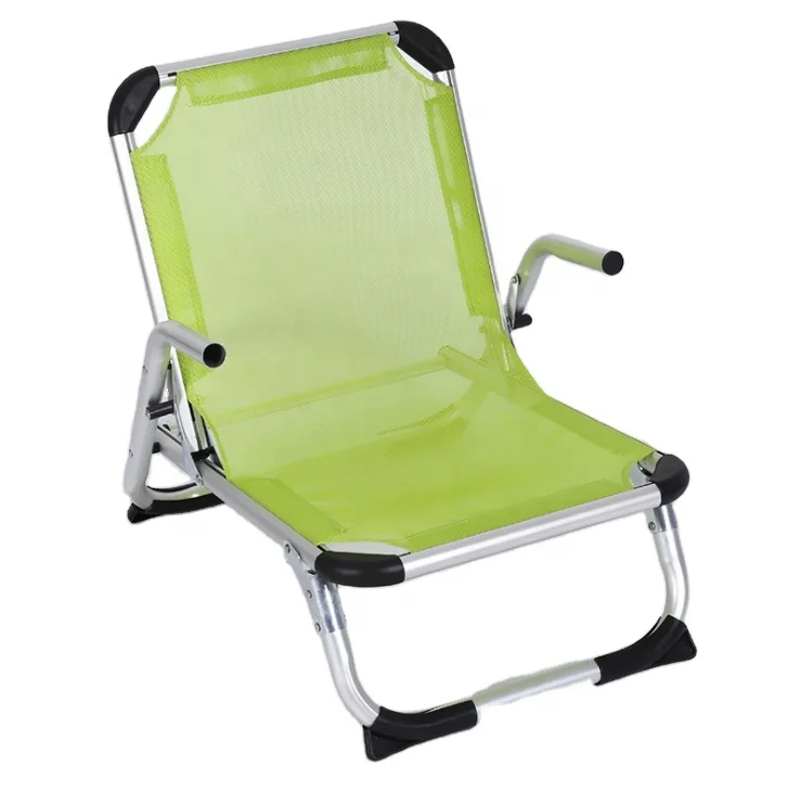 Outdoor Compact Lightweight Aluminum Folding Beach chair with armrest