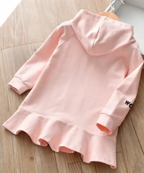 
Casual mid length kids pullover tops hooded printed new girls sweatshirt 