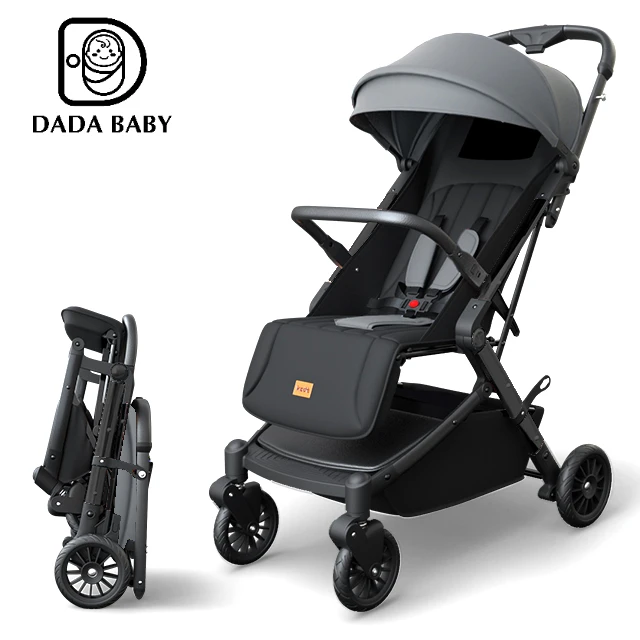 Super Lightweight Leather 2 In 1 Portable Travel Baby Carriage Folding Kids Pram Stroller