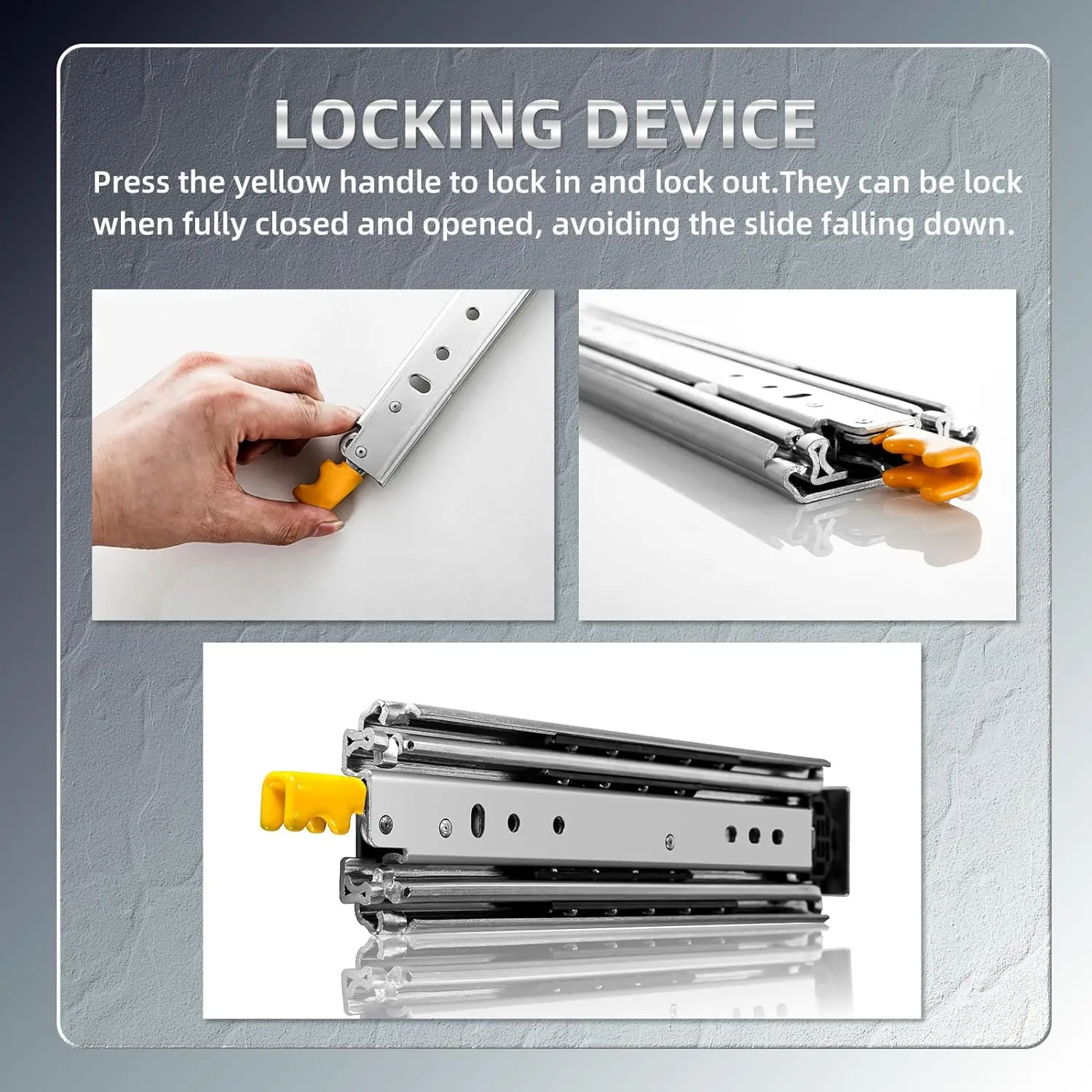 SNEIDA 1450mm Locking Drawer Slides Rails Glides Outdoor camping kitchen RV heavy duty load 225KG drawer slide