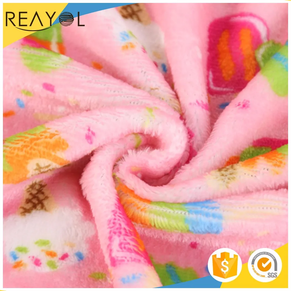  Китайские товары мягкая тканая 100% Полиэстеровая норковая короткая плюшевая ткань с принтом для игрушек