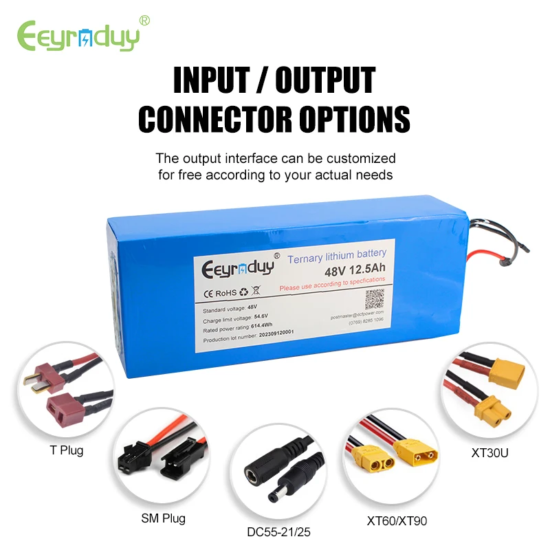 Customized 60V 29ah-50ah Lithium li-ion Battery Pack for E-bike Motorcycle Scooter-24V 36V 48V 72V NCM Anode Material 12V