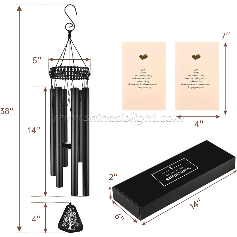 30 Inch Wind Bell Wall Hanging 6 Tubes Wind Chimes Bell Waterproof Windchimes Bells Housewarming Gift Home Courtyard Decorations