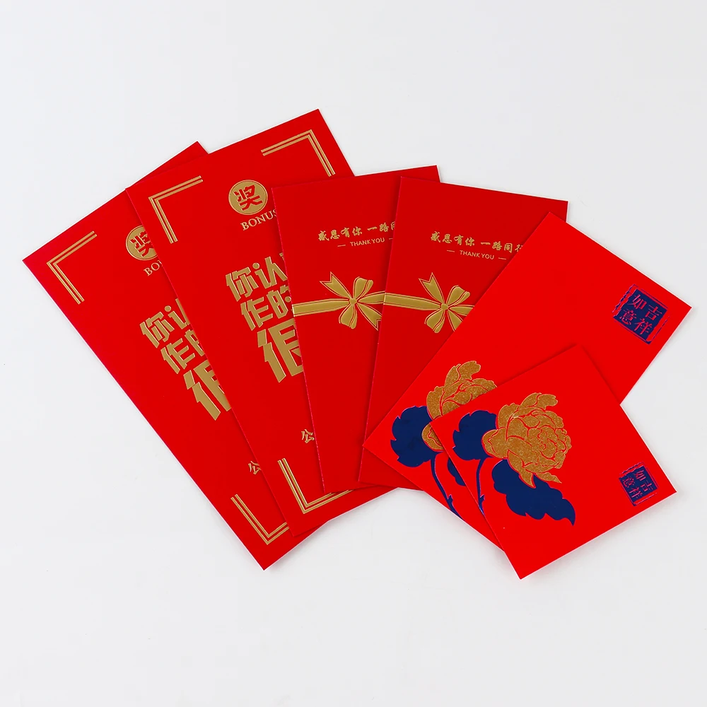 Custom Printing Paper New Chinese Japanese Red Envelope Logo Custom Print Red Wallet Envelope