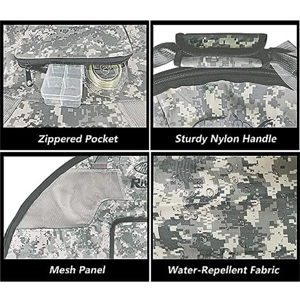 Fishing Hunting Wader Bag with Vented Mesh, Foldable Waders Boots Bag, Changing Pad & Bag for Fishing, Hiking(B01)