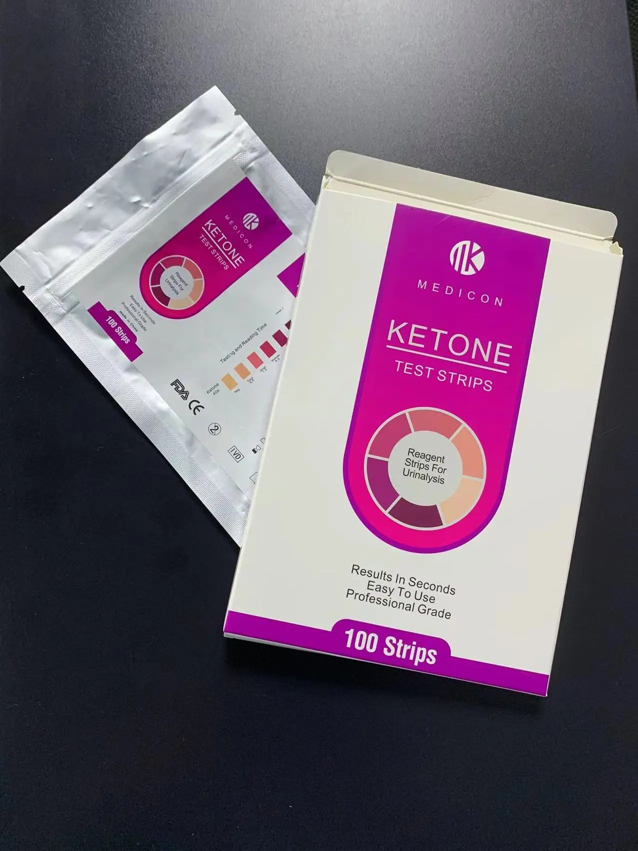 Ketone Strips multiple packaging Accurate Ketone Urine Test Strips For Keto Diet, Diabetics ketone strips urine