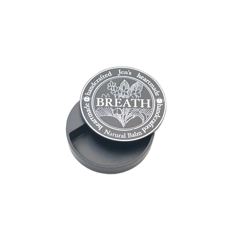 Custom rotation cosmetic enamel logo solid perfume case  solid perfume balm container
