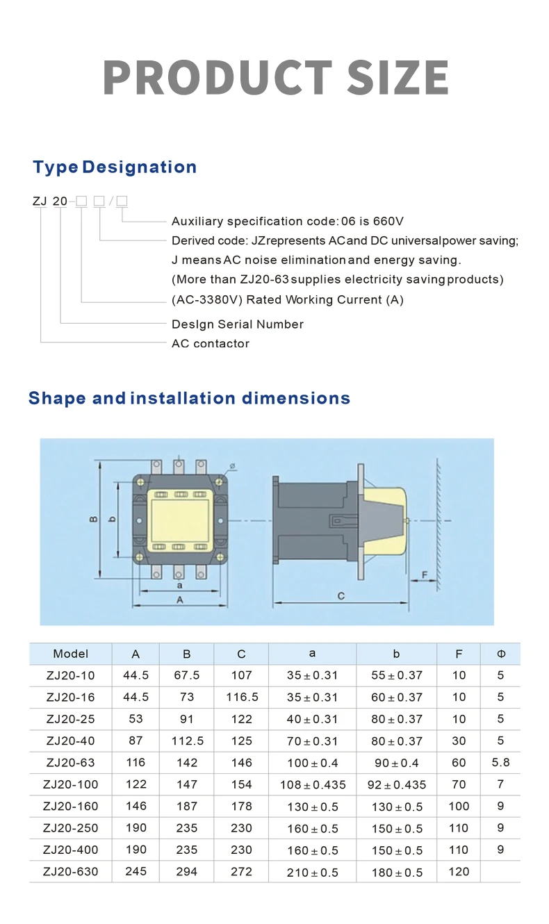 turnmooner CJ20-100 ac magnetic contactor 3 pole magnetic contactor 3 phase 220v/380v coil magnetic