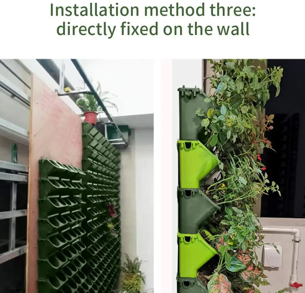 Space-saving garden green vertical wall planter system self watering plastic indoor decorating wall hanging container flower pot