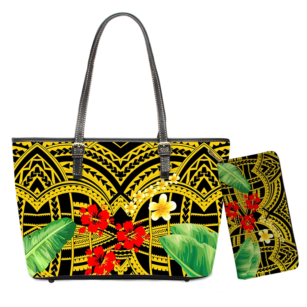 
Polynesian Samoan Tattoos Tribal Red Hibiscus Floral Print Purses and Handbags for Ladies/women Drop Shipping No Minimum Handbag 