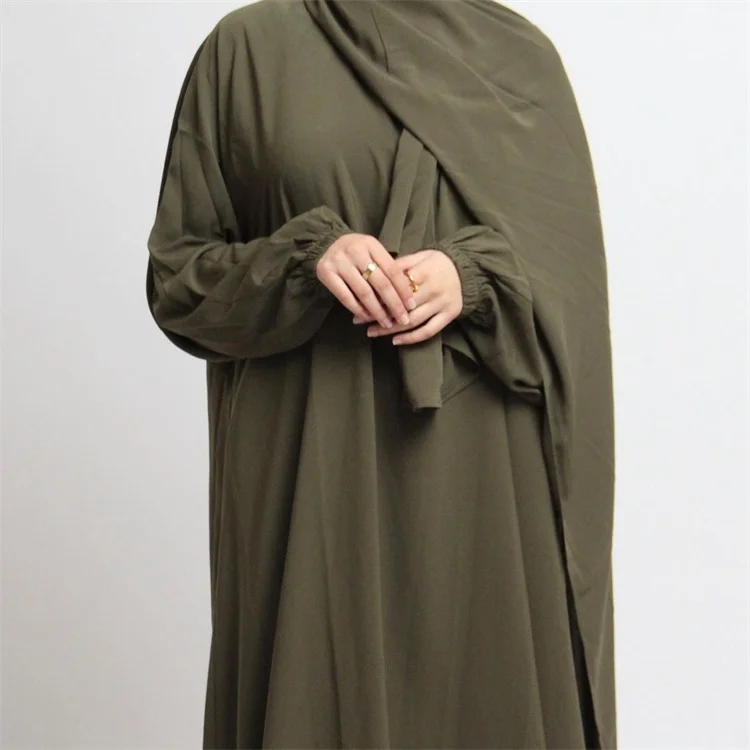 2022 Eid Hooded Muslim Women Hijab Dress Prayer Garment Jilbab Abaya Long Khimar Full Cover Ramadan Gown Abayas Islamic Clothing