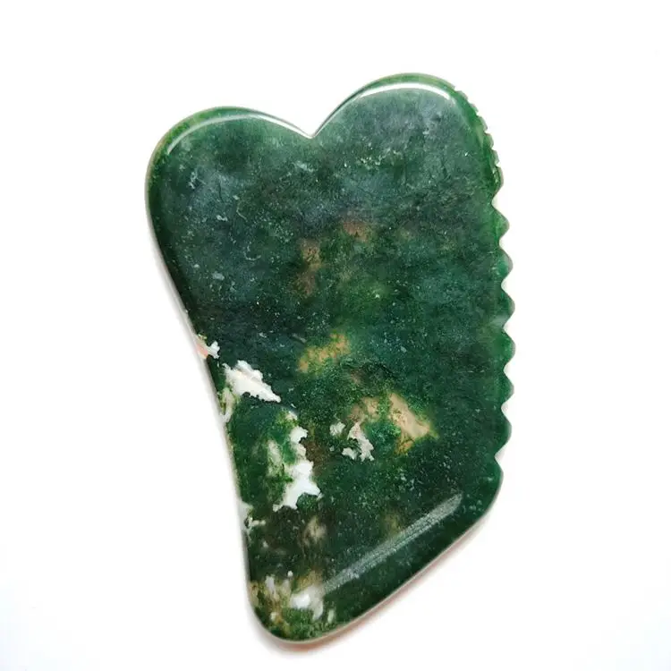 HY Gems 100% Natural Jade Guasha Private Label Scraping xiuyan jade Amethyst Green Jade Gua Sha Tools for Face Body Skincare