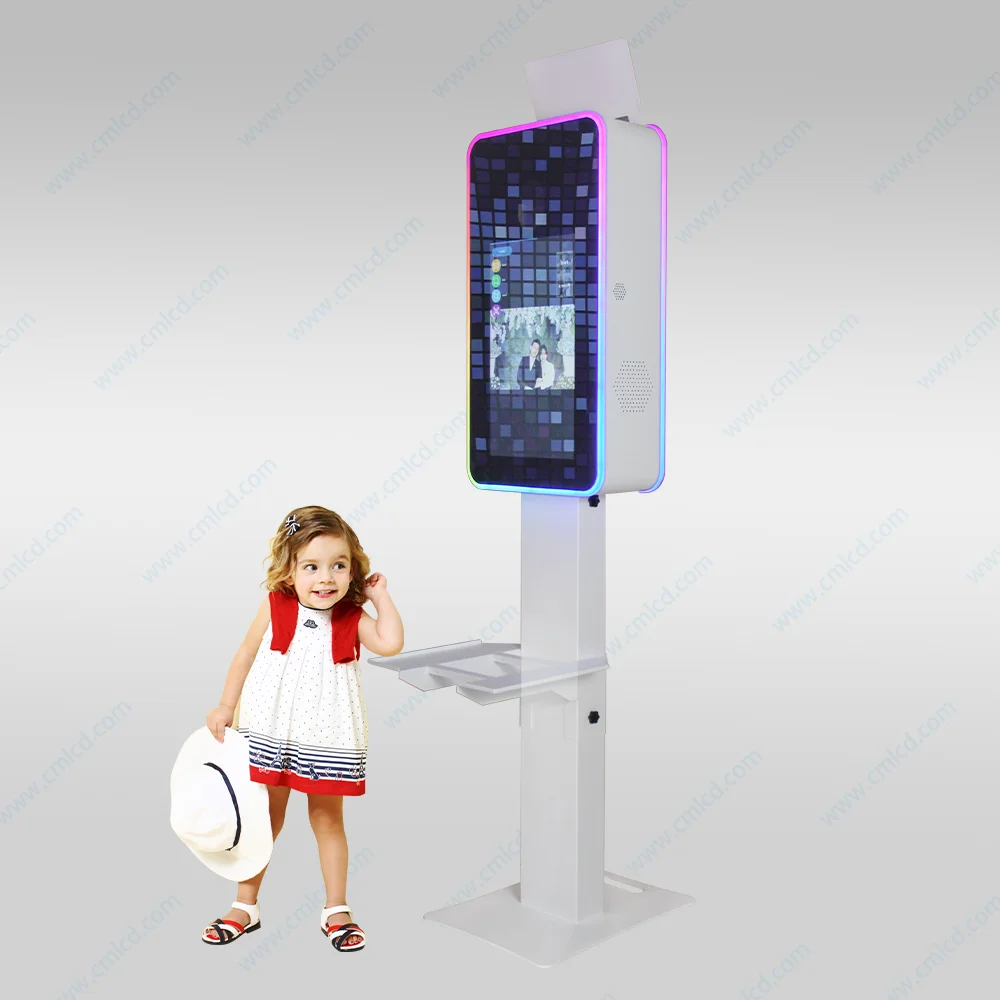 Intimate Celebration Photo Station: Mini Touch Screen Selfie Booth with LED Frame and DSLR Camera - Rent or Buy